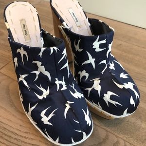 Miu Miu SS10 bird/swallow clogs